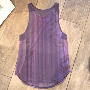 Lululemon sculpt tank Brushed Spray Dye White Purple Ink - size 2